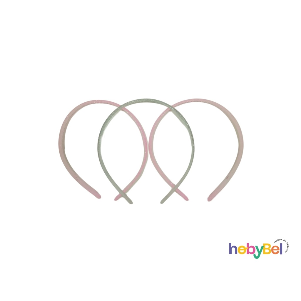 Set vincha rigida infantil multicolor brillitos x3u (24182U)