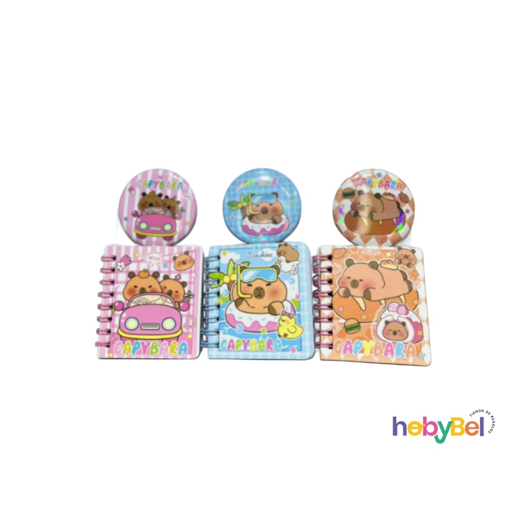 Libreta Capybara c/ prendedor en blister x1u (132493U)