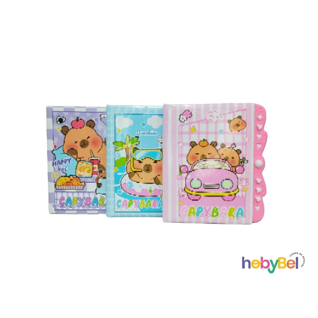 Libreta Capybara c/ boton x1u (132495U)