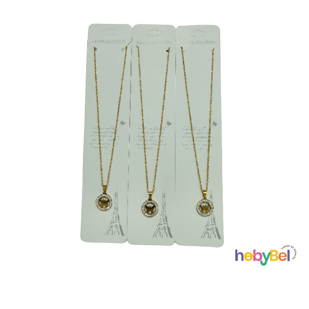 Collar acero Mariposa c/ strass x1u (126793U)