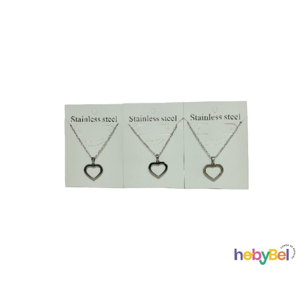 Collar acero corazón x1u (126751U)