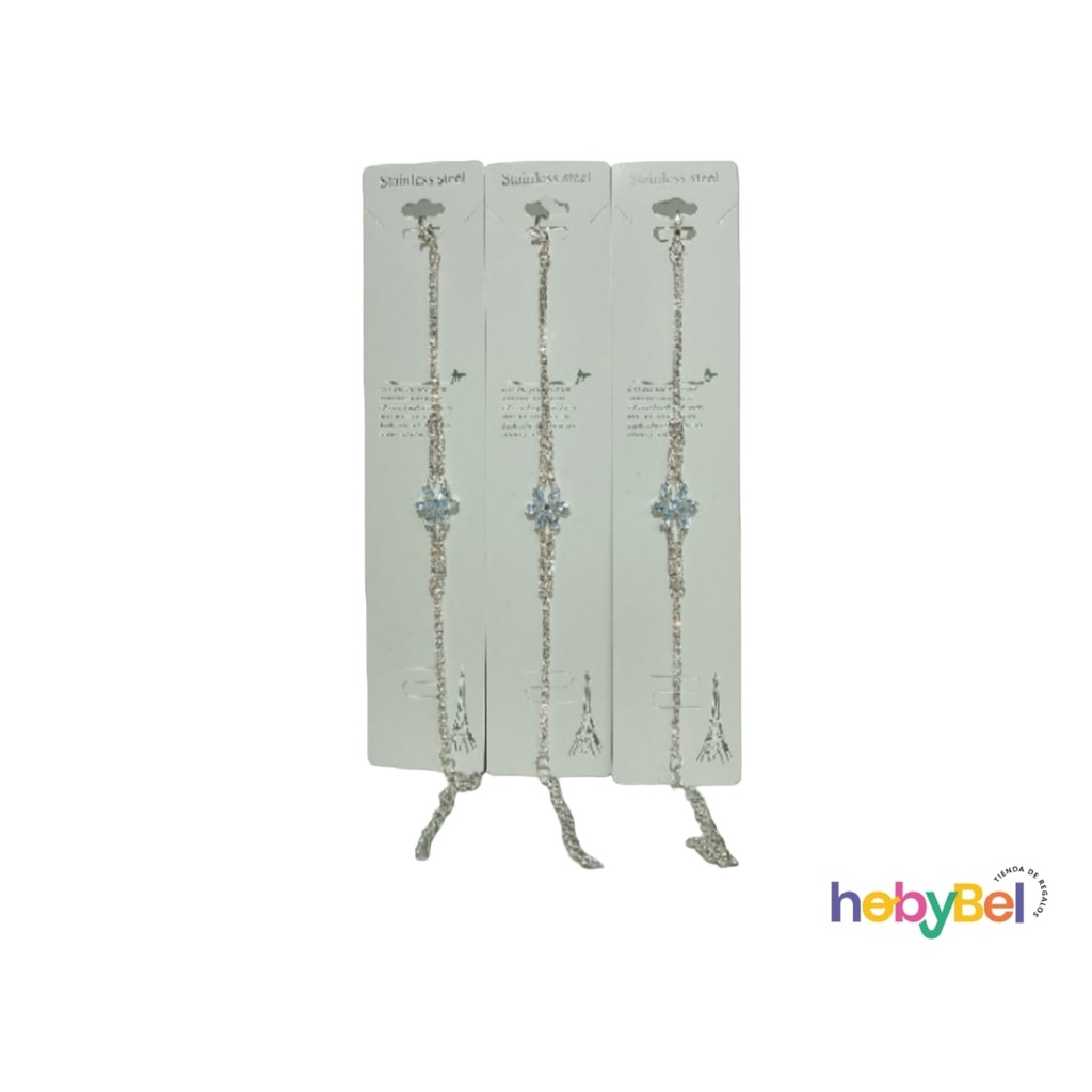 Pulsera acero c/ strass x1u (126550U)