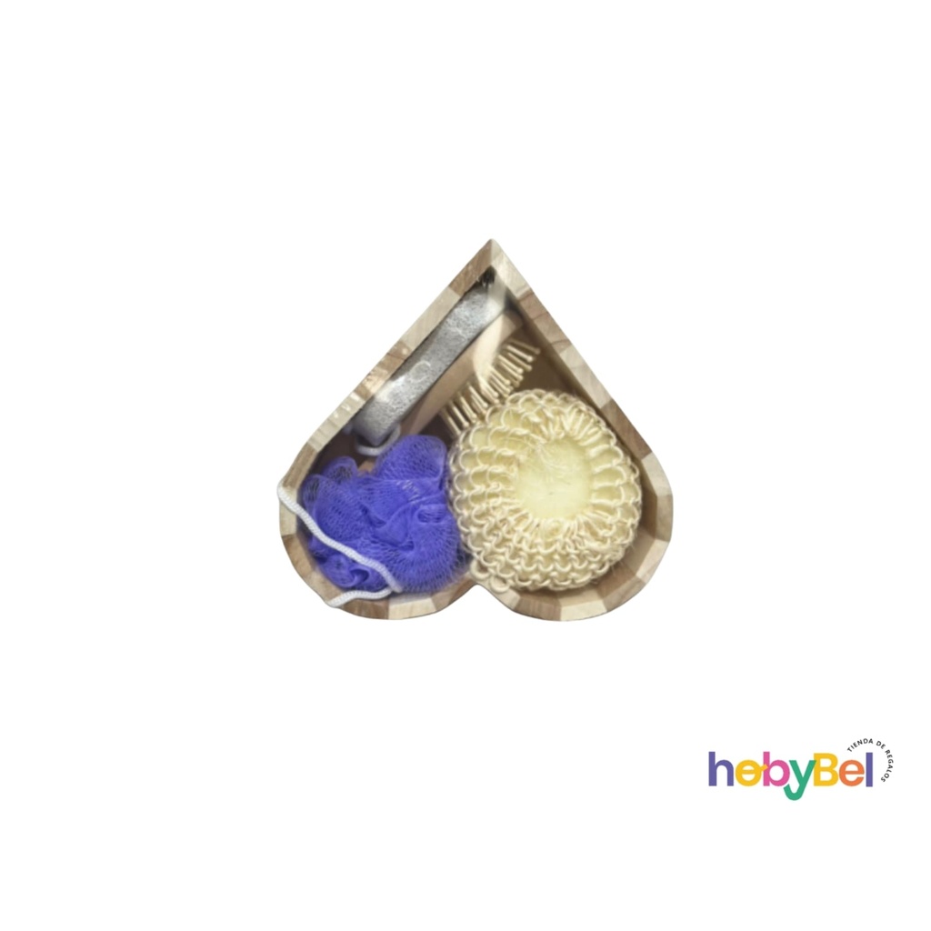 Set baño c/ canasto corazón x1u (132581U)