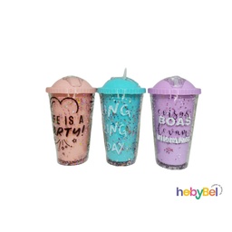 [CB-G02] Vaso acrílico brillo c/ sorbete  x1u (CB-G02U)