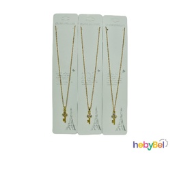 [126733] Collar acero dorado llave x1u (126733U)