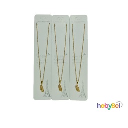 [126738] Collar acero dorado Hoja Strass x1u (126738U)